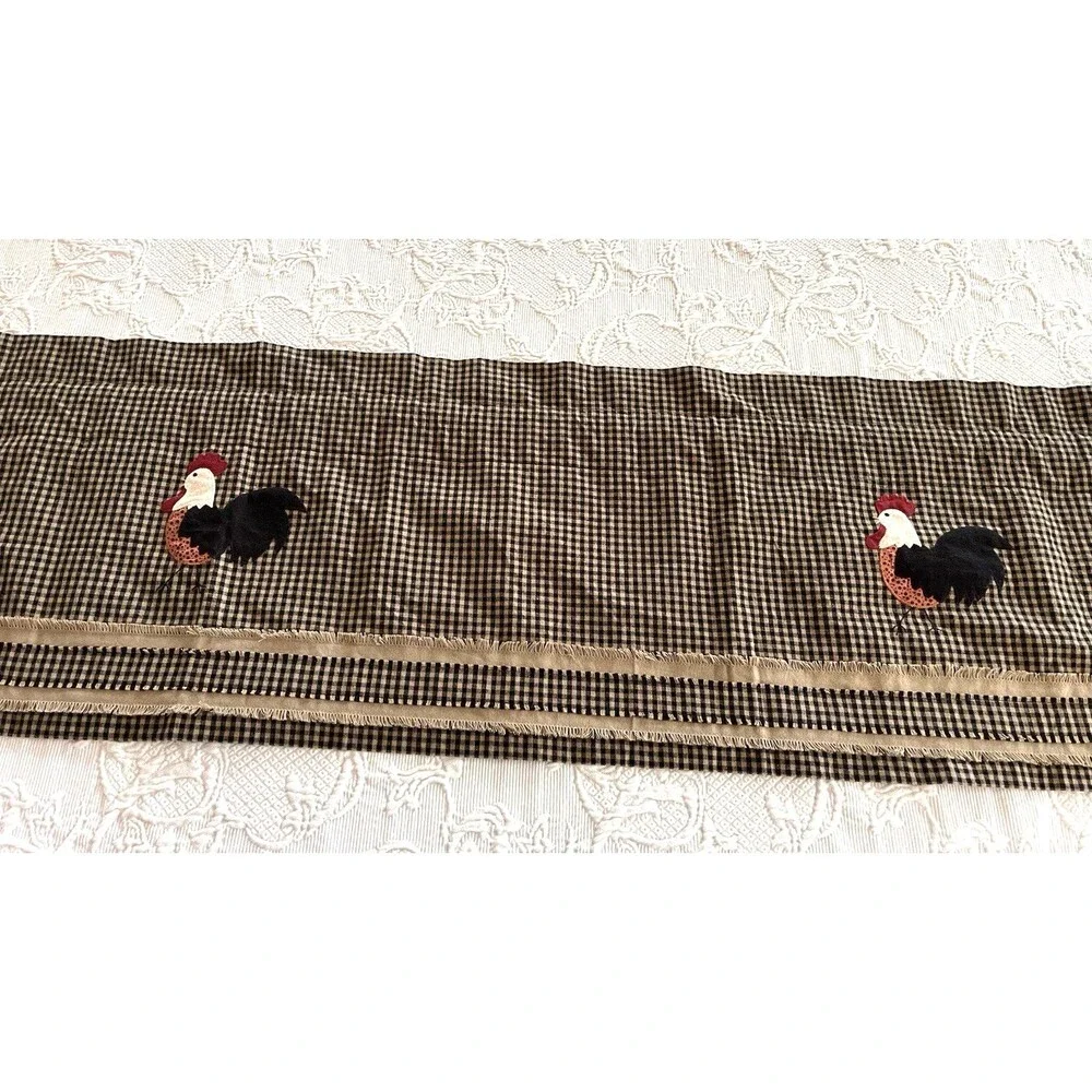 Farmhouse Rise and Shine Rooster Valance Home Collections by Raghu Country Lined